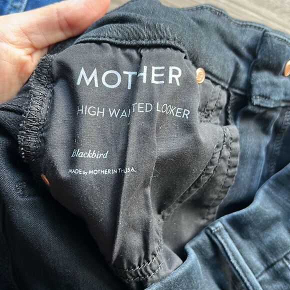 Mother High Waister Looker Blackbird Embroidered Star Jeans - Picture 11 of 12
